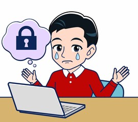 赤い服を着た若い男性