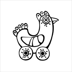 Vector image of a children's toy hen