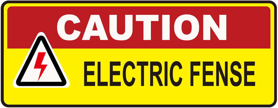 A sign that says : caution  electric fense