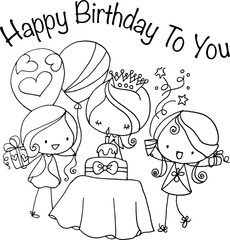 vector cartoon happy birthday to you