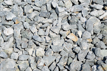 Grey small stones, abstract background or texture.