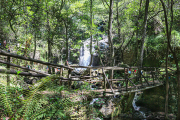 Cabreia Waterfall located in Sever do Vouga municipality, Aveiro Portugal District, July 26, 2020