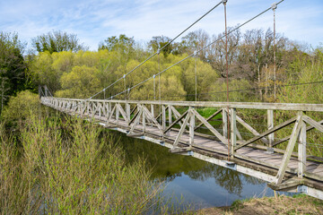 Monteviot Suspension Foot Bridge across the Teviot near Harestanes, Jedburgh