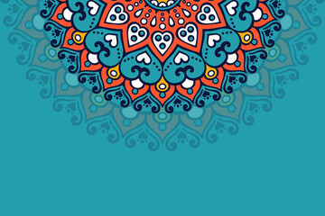 Colorful background with mandala template