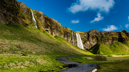  Seljalandsfoss is a beautiful waterfall along the southern coast of Iceland
