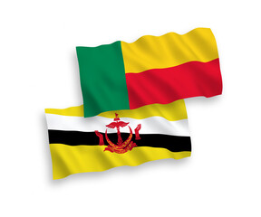Flags of Brunei and Benin on a white background