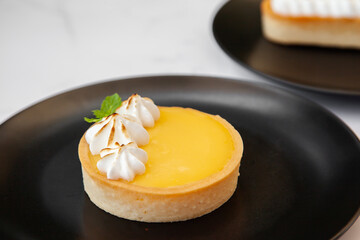 Fresh homemade lemon meringue tart, pie