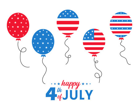 American flag balloons decorated with lots of stars. For celebrating American independence day.