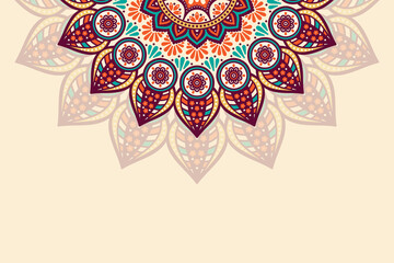 Colorful background with mandala template