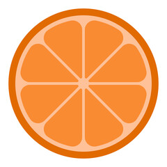 Realistic orange slice vector illustration. Fresh citrus fruits juice, vitamin concept. Flat icon design for web and mobile app design, logo and UI.