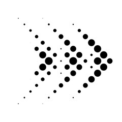 Halftone arrow icon and symbol