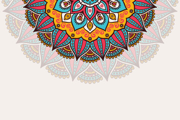 Colorful background with mandala template