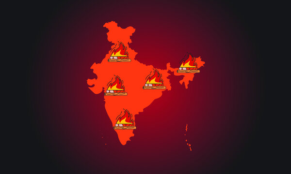 New Delhi : 2021- 5-1 : Coronavirus Death Across The Whole India . Second Wave Of Covid - 19. 