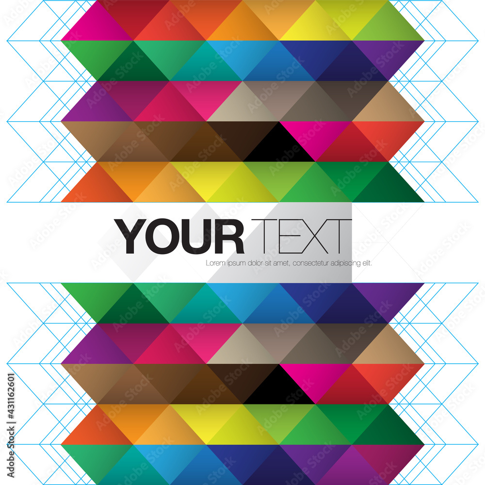 Poster abstract colorful triangles design background with sample text eps 10 stock vector illustration