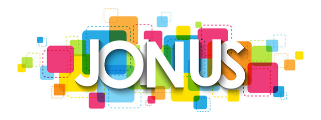 JOIN US colorful vector typography banner isolated on white background