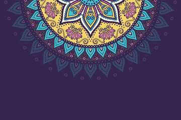 Colorful background with mandala template