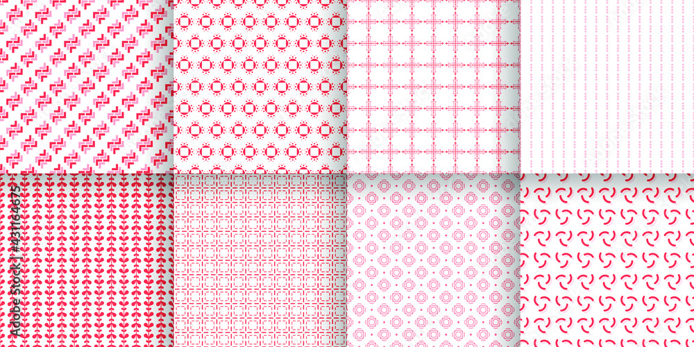 Poster set abstract seamless pattern black line doodle geometric figures background vector