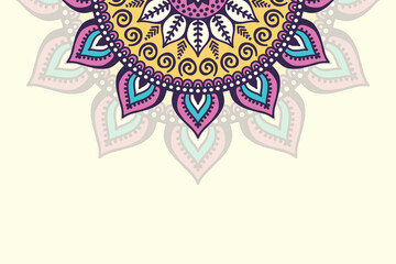 Colorful background with mandala template