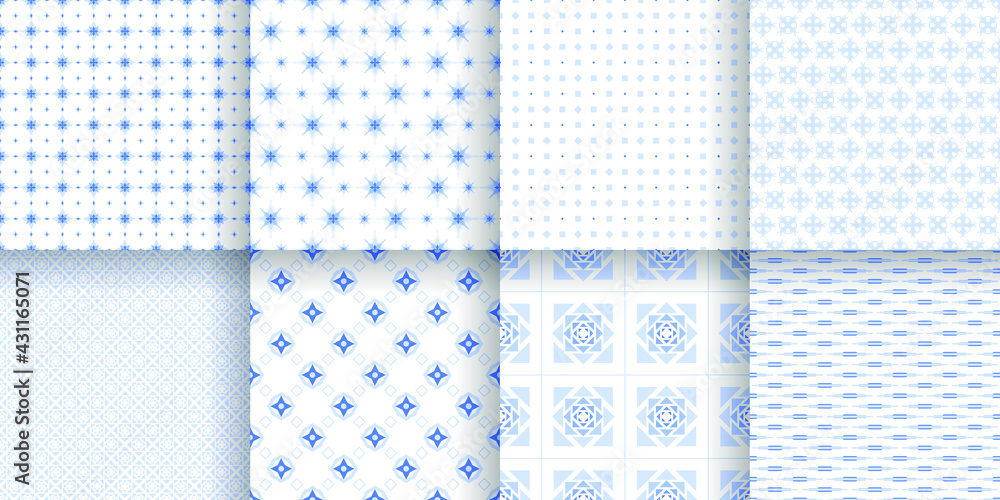Poster set abstract seamless pattern black line doodle geometric figures background vector