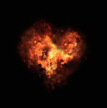 bright explosion flash on a black backgrounds. fire burst