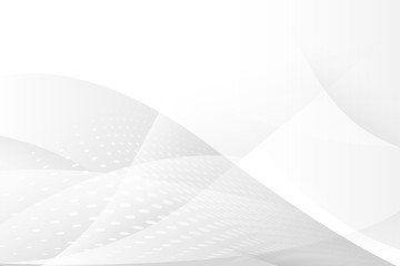 Abstract white halftone and wavy lines technology digital hi tech concept background. Vector illustration