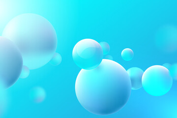 Blue abstract dynamic 3d spheres background. Healthcare and futuristic technology digital hi tech concept. Vector illustration
