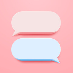 Fototapeta na wymiar Minimal blank 3d chat boxes sign. 3d vector illustration