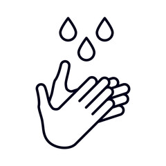 Hand wash flat vector icon, Clean hands line art symbol websites and print