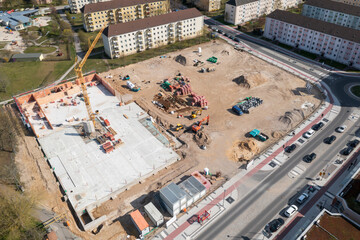 Baustelle am Anfang der Baumaßnahmen