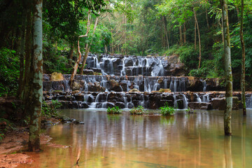 Fototapeta na wymiar Waterfall in Sam Lan National Park Thailand.