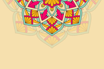 Colorful background with mandala template