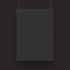black paper blank board with realistic shadow