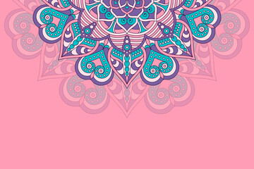Colorful background with mandala template