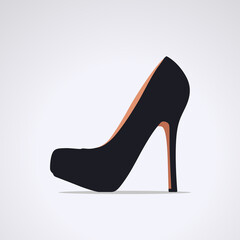 womans shoe icon black color side view