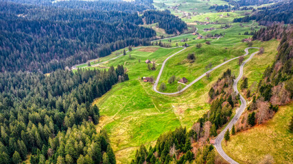 Der Schallenbergpass im April 2021, Emmental, Kanton Bern, Schweiz