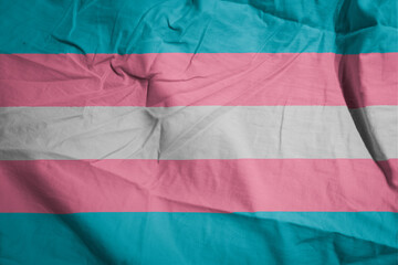 Picture of transsexual flag on fabric texture