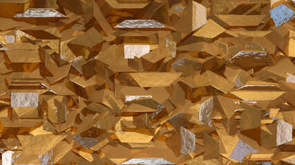 3D-Illustration, 3D Render, geometric background with fragments