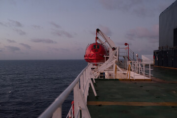 life boat of big ship in navigation