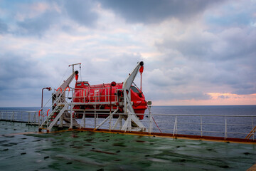 life boat of big ship in navigation
