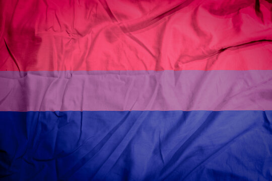 Picture of bisexual flag on fabric texture