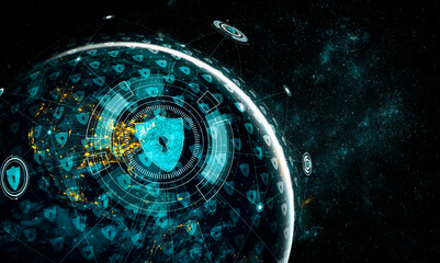 Cyber security technology and online data protection in innovative perception . Concept of...