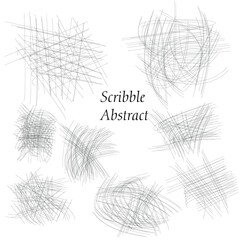 Set of abstract scribbles. Vector illustration