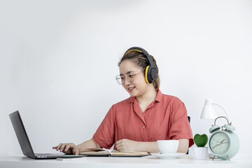 The businesswoman is on a teleconference with her partner and secretary, the company announces that...