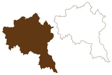 Fototapeta na wymiar Goslar district (Federal Republic of Germany, rural district, State of Lower Saxony) map vector illustration, scribble sketch Goslar map