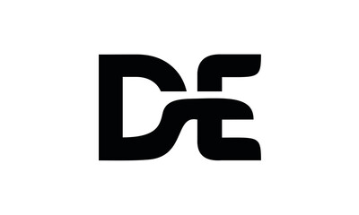 DE letter unique logo