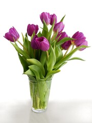 pretty flowers of tulips spring plant close up