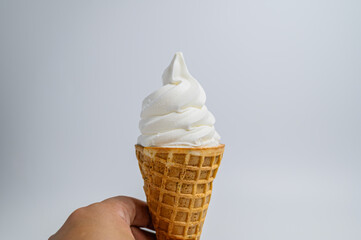 soft serve ice cream isolated on white background
