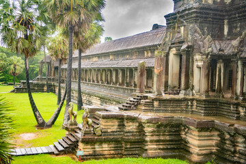 Angkor Wat is the largest temple in the world (Cambodia, 2019). It is raining