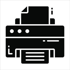 Printer solid black vector Icon. that can be easily modified or edit