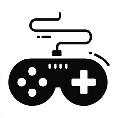 gamepad solid black vector Icon. that can be easily modified or edit